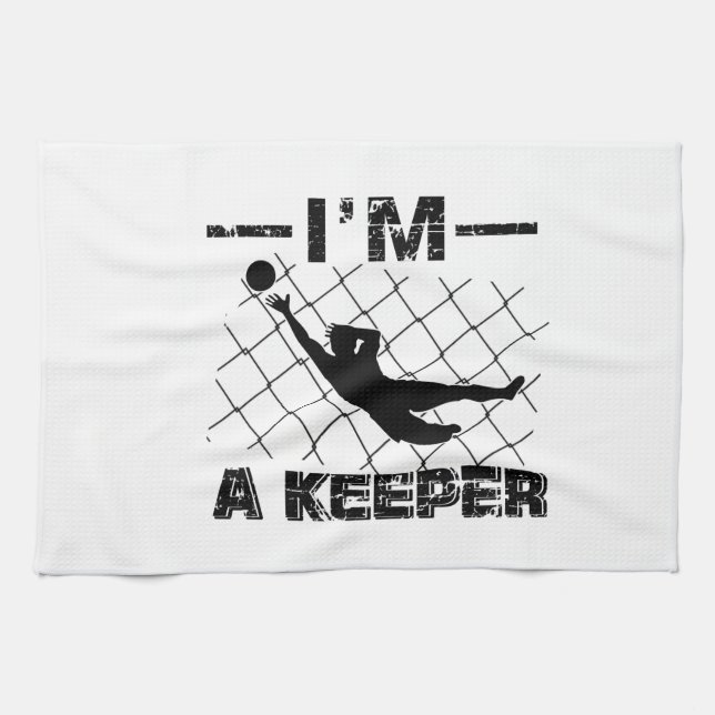 I’m a Keeper – Soccer Goalkeeper designs Tea Towel (Horizontal)