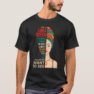 I m A Libra Queen Vintage Melanin Black Women Horo T-Shirt