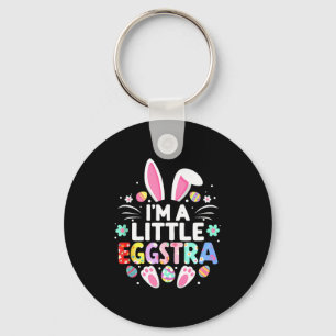 I’m a little eggstra funny easter bunny cute kids key ring