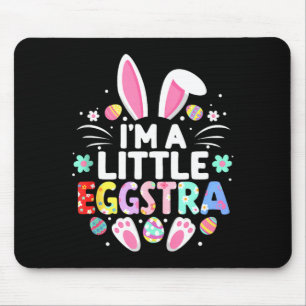 I’m a little eggstra funny easter bunny cute kids mouse mat