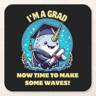 I m a narwhal graduate! Now time to make some wave Square Paper Coaster