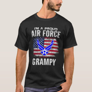 I m A Proud Air Force Grampy With American Flag Ve T-Shirt