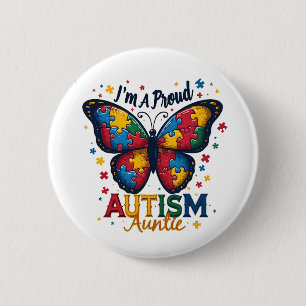 I’m a Proud Autism Auntie Autism Awareness 6 Cm Round Badge