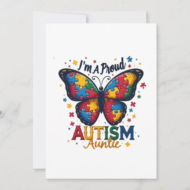 I’m a Proud Autism Auntie Autism Awareness  Invitation (Front)