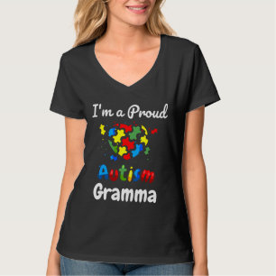I M A Proud Autism Gramma Mum Women Heart T-Shirt