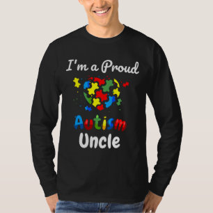 I M A Proud Autism Uncle Mens Heart Puzzle T-Shirt