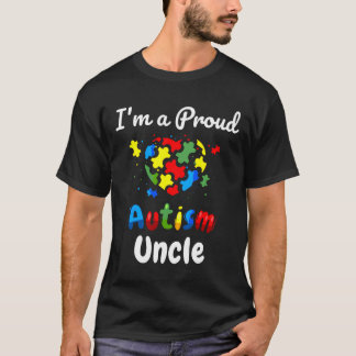 I M A Proud Autism Uncle Mens Heart Puzzle T-Shirt