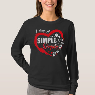 I M A Simple Woman Fire Mountain Camping Wine Dog T-Shirt