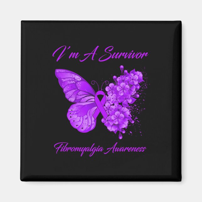 I’m A Survivor Fibromyalgia Awareness  Magnet (Front)
