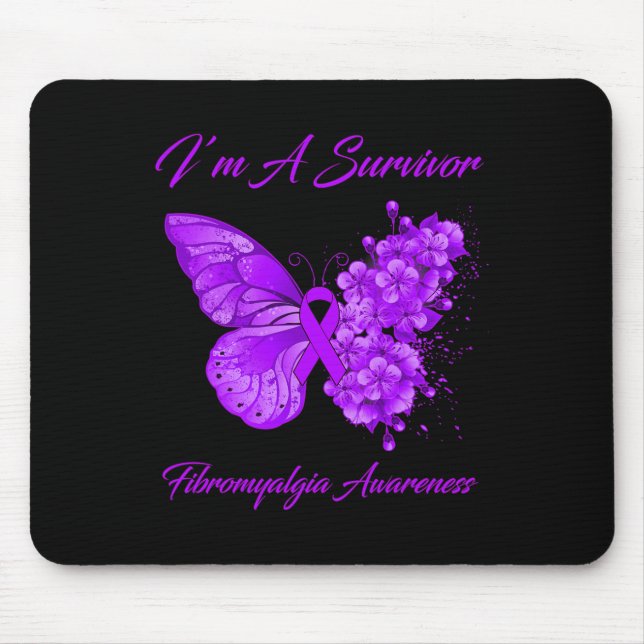 I’m A Survivor Fibromyalgia Awareness  Mouse Mat (Front)