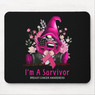 I’m A Survivor Gnome Pink Ribbon Breast Cancer Awa Mouse Mat