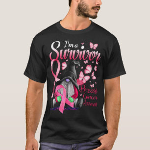 I’m A Survivor Gnome Pink Ribbon Breast Cancer Awa T-Shirt