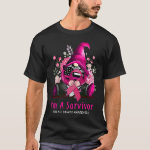I’m A Survivor Gnome Pink Ribbon Breast Cancer Awa T-Shirt