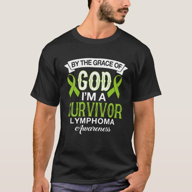 I m A Survivor Lymphoma Awareness Lime Green Ribbo T-Shirt (Front)