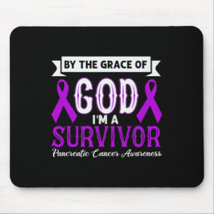 I’m A Survivor Pancreatic Cancer Purple Ribbon Chr Mouse Mat