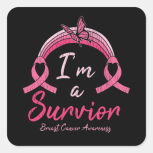 I’m A Survivor Warrior Breast Cancer Awareness Square Sticker