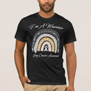 I’m A Warrior Lung Cancer Awareness White Ribbon  T-Shirt