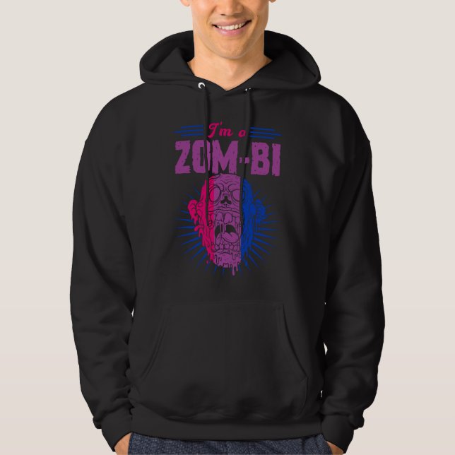 I m A Zom Bi Bisexual Zombie Pride Scary Halloween Hoodie (Front)