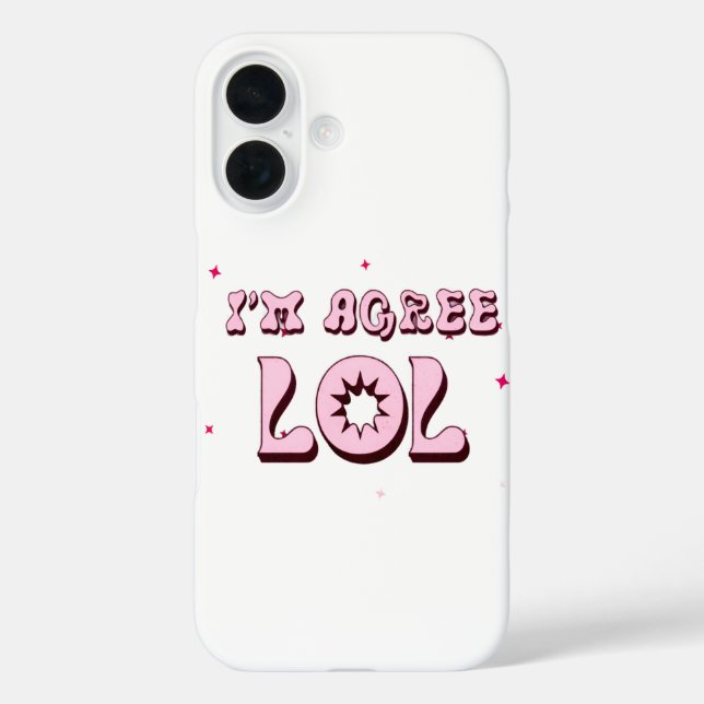 I’M AGREE LOL Funny Meme Retro  Case-Mate iPhone Case (Back)