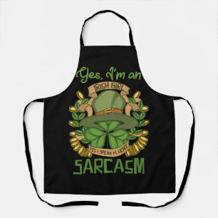 I_m An Irish Girl I Speak Fluent Sarcasm Saying Qu Apron