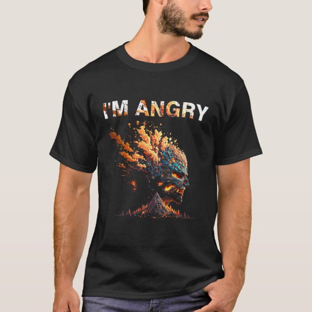 I m angry Fire Skull T-Shirt (Front)
