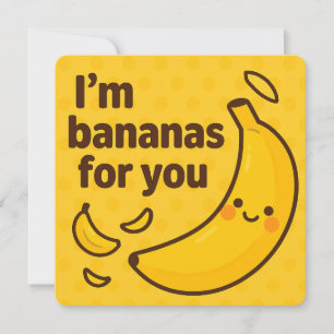 I’m Bananas for You – Cute Funny Banana Pun  Holiday Card