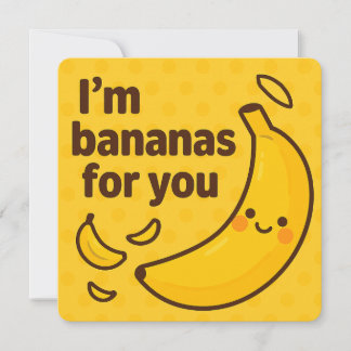 I’m Bananas for You – Cute Funny Banana Pun  Holiday Card