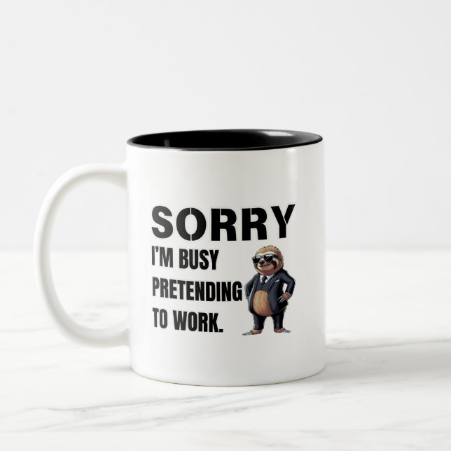 I’m Busy Pretending to Work Two-Tone Coffee Mug (Left)