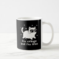 I’m Cringe But I’m Free Funny Sunglasses Cat Mug