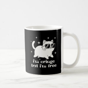 I’m Cringe But I’m Free Funny Sunglasses Cat Mug