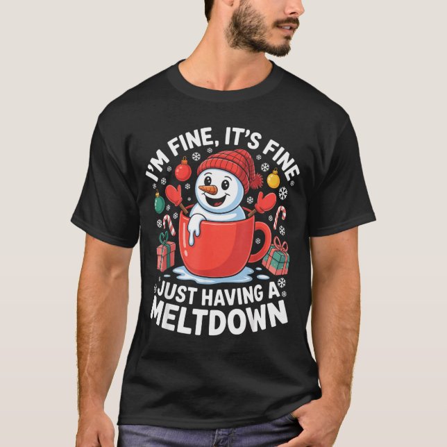 I’m Fine It’s Fine Just Having A Meltdown Funny Sn T-Shirt (Front)