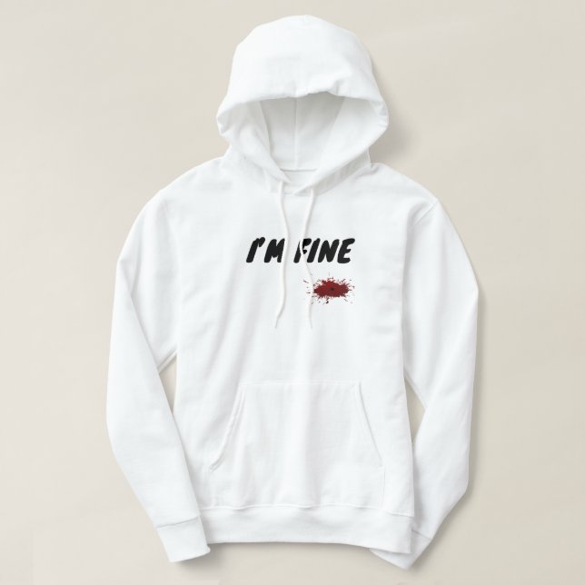 “I’m Fine” Minimalist Hoodie – Emotional Aesthetic (Design Front)