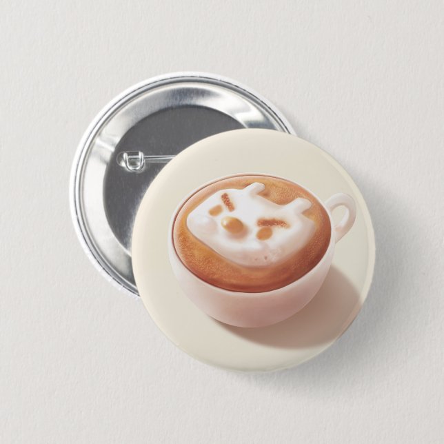 I’m Foaming With Feelings – Coffee Art 6 Cm Round Badge (Front & Back)