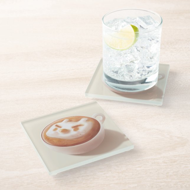 I’m Foaming With Feelings – Coffee Art Glass Coaster (Angled)