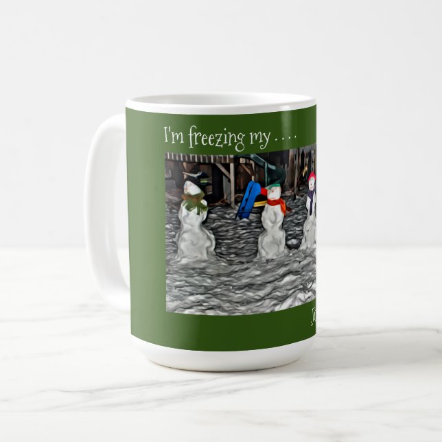 I’m Freezing My Jingle Bells Off – Snow People Coffee Mug (Front Left)