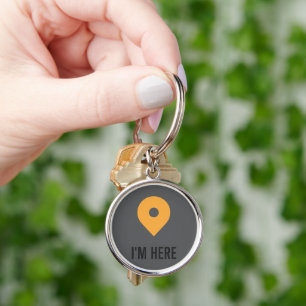 “I’m Here – Minimal Location Pin Sticker Key Ring
