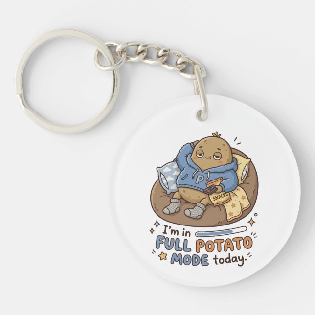 I’m in full potato mode today| Couch Potato Potato Key Ring (Front)