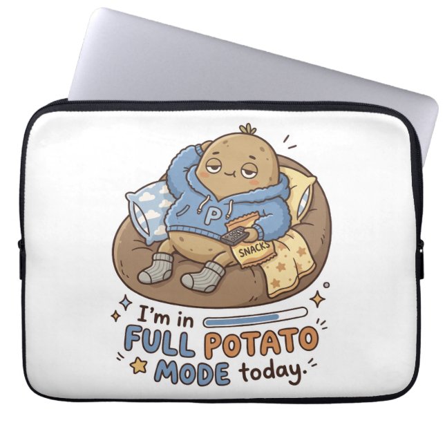 I’m in full potato mode today| Couch Potato Potato Laptop Sleeve (Front)