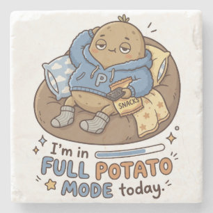 I’m in full potato mode today Couch Potato Potato Stone Coaster