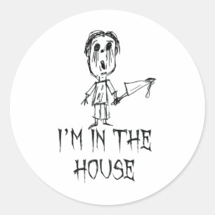 I’m In The House Halloween Costume Word Design Classic Round Sticker
