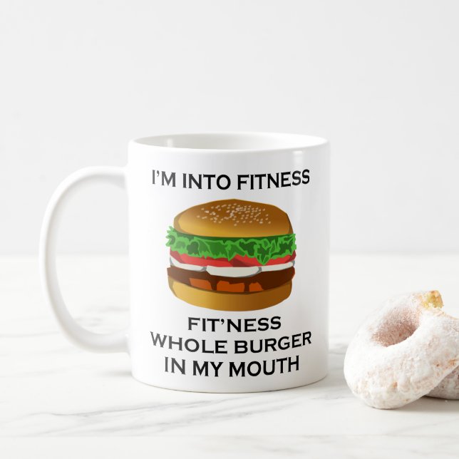 I’m Into Fitness Burger Coffee Mug (With Donut)