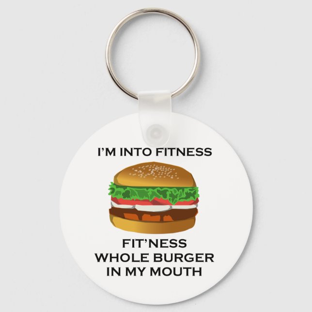 I’m Into Fitness Burger Key Ring (Front)