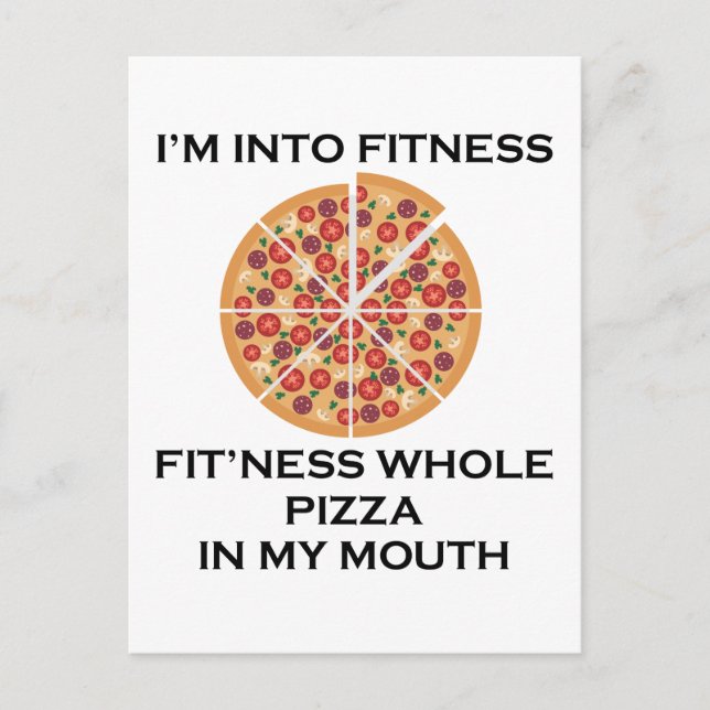 I’m Into Fitness Pizza Holiday Postcard (Front)
