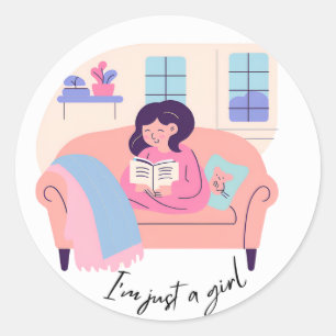 “I’m Just a Girl” Reading Sticker 