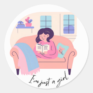 “I’m Just a Girl” Reading Sticker 