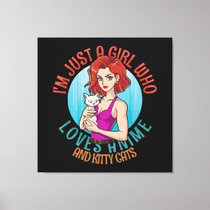 I m Just a Girl Who Loves Cats Canvas Print