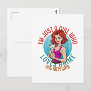 I m Just a Girl Who Loves Cats Postcard