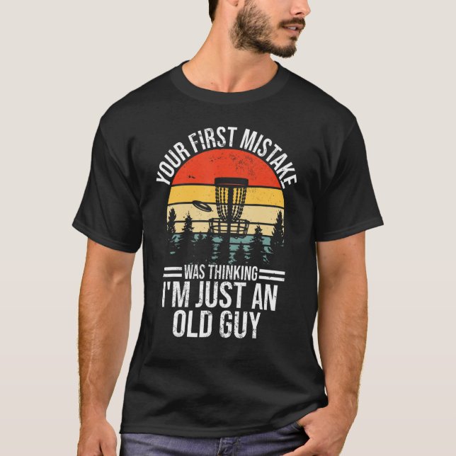 I´m just an old guy Retro Disc Golf T-Shirt (Front)