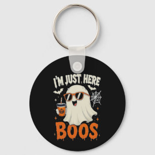 “I’m Just Here for Boos” Ghost Design Key Ring