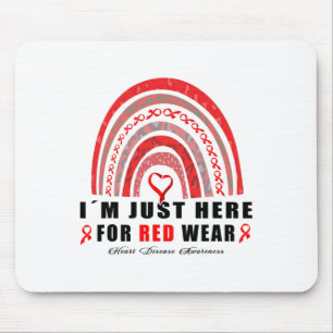 I´m Just Here For Red Wear' Rainbow Heart Disease  Mouse Mat